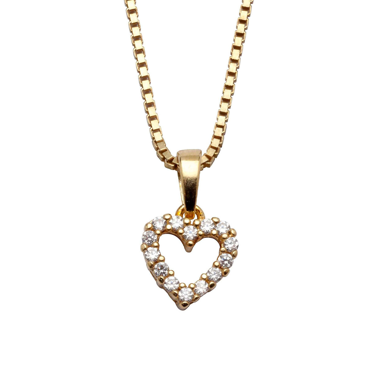 Halssmykke Hjerte 925 Forgylt Sølv