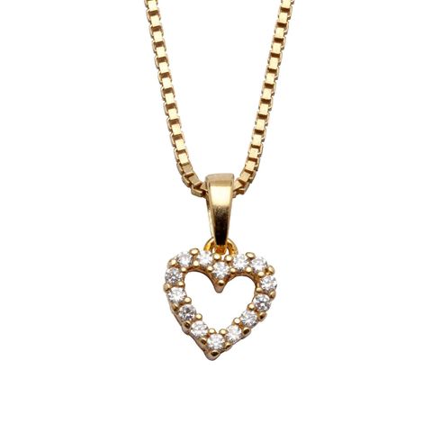 Halssmykke Hjerte 925 Forgylt Sølv