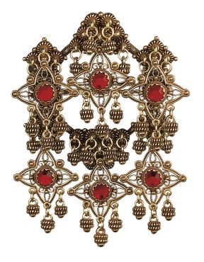 sølje gml.forgylt m. rød ste