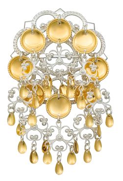 sølje hvit/forgylt m. 14 mm t