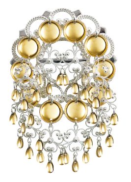 sølje hvit/forgylt m. 14 mm t