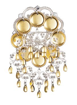 Sølje Trådkantløv Hvitt/Forgylt Sølv 16 mm