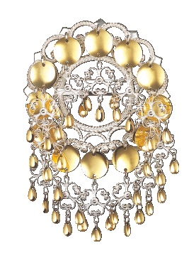 sølje hvit/forgylt m. glatt