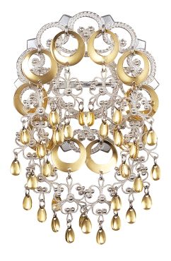 sølje hvit/forgylt m. ringlau