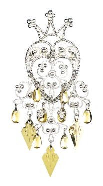 sølje hvit/forgylt m. spirlau