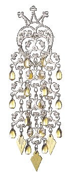 sølje hvit/forgylt m. spirlauv