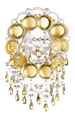 sølje hvit/forgylt m. tråkantløvn