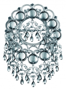 Sølje oksidert m. 14 mm trådkantløv