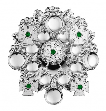 Sølje oksidert m. grøn stein