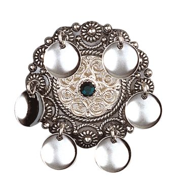 Sølje oksidert m. grøn stein