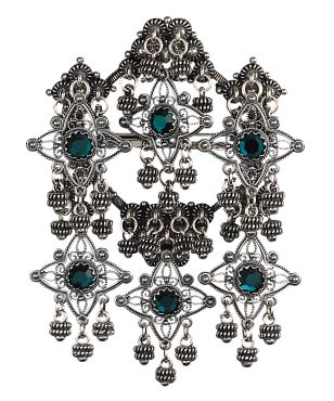 Sølje oksidert m. grøn stein