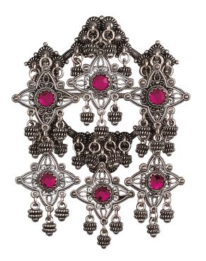 sølje oksidert m. rosa stein