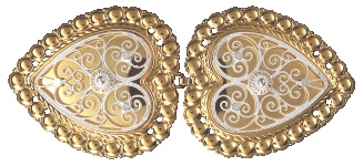 spenne, belte, forgylt/hvit m.