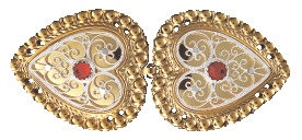 spenne, belte, forgylt/hvit m.