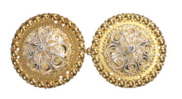 spenne, belte, forgylt/hvit m.