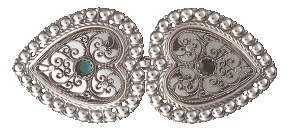 Spenne, belte, oks. m.grøn ste