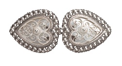 spenne, cape, oksidert/hvit m.