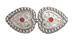 spenne, cape, oksidert/hvit m.