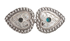 spenne,cape, oksidert/hvit m.