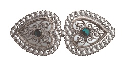 Spenne, cape, oksidert m. grøn