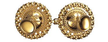 spenne, forgylt m. syhol