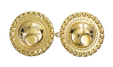 spenne, forgylt m. syhol