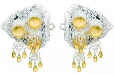 spenne, hvit/forgylt m.430 hen