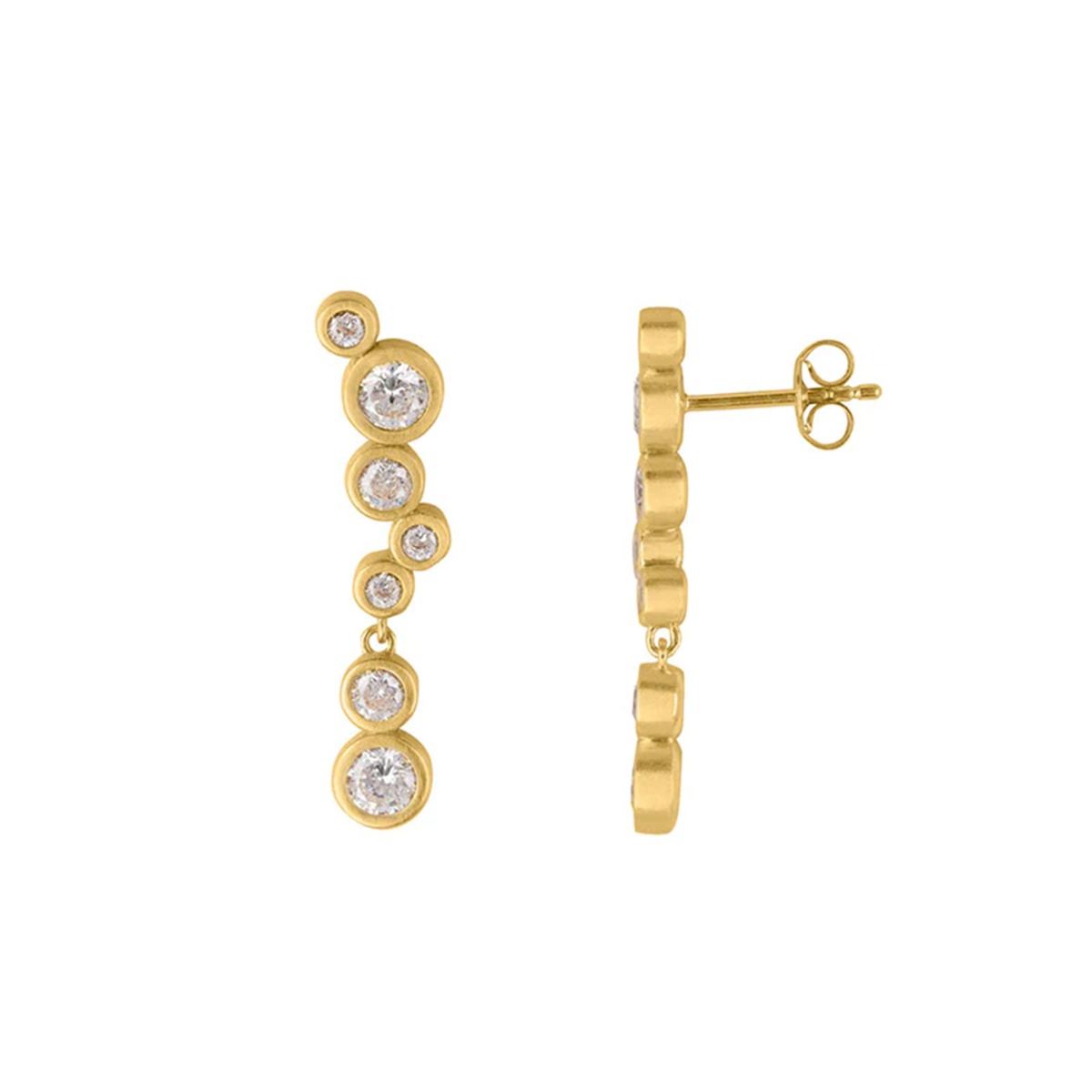 Stardust Medium Øredobber 925 Forgylt Sølv