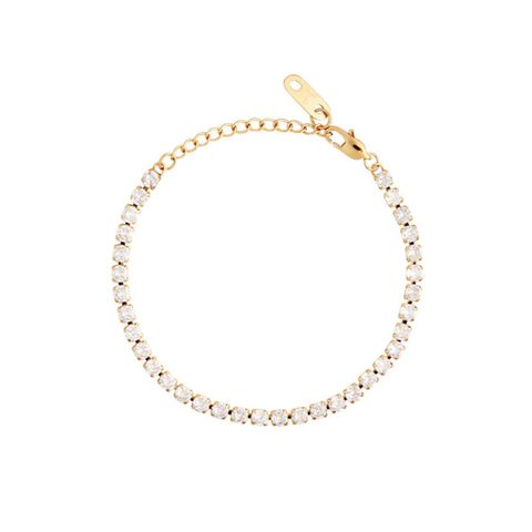 Tennisarmbånd Gullfarget Stål Medium