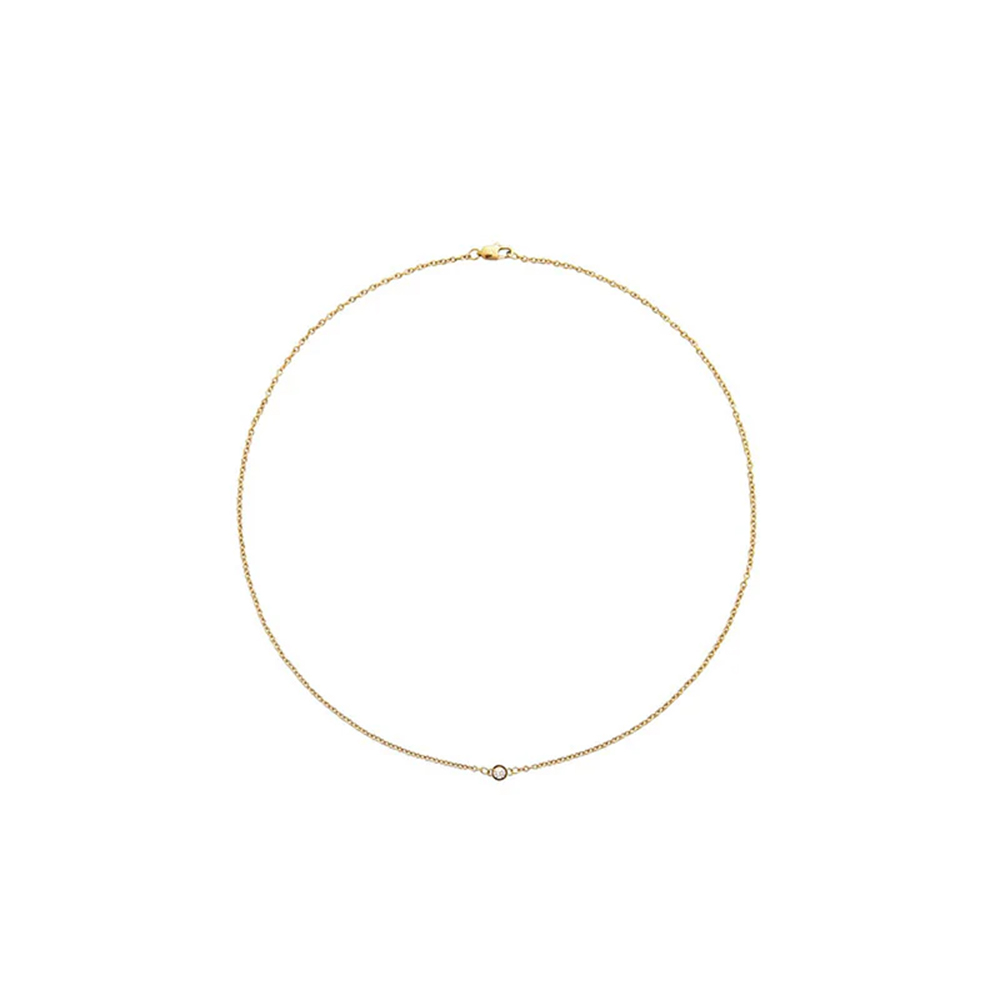 Thin Diamond Gold Necklace