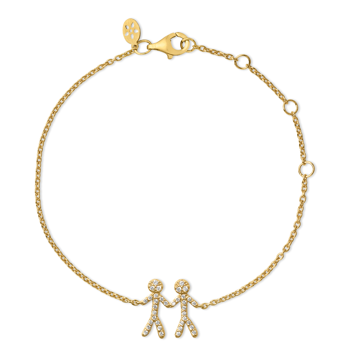 Together You & Me Armbånd 925 Forgylt Sølv 