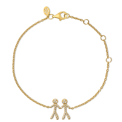 Together You & Me Armbånd 925 Forgylt Sølv