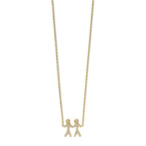 Together You & Me Halssmykke 925 Forgylt Sølv