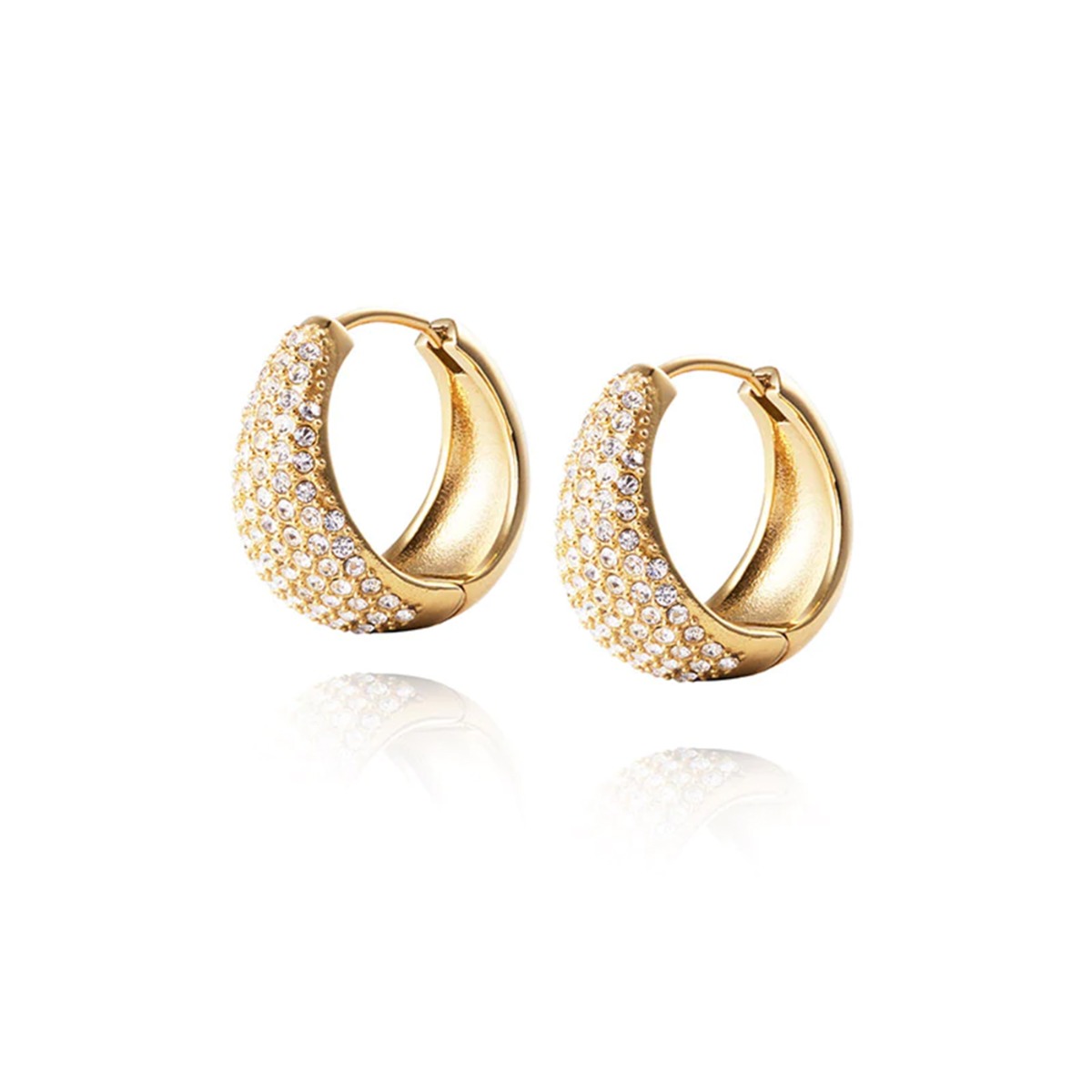 Treasure Øreringer Gullfarget Stål 18 mm