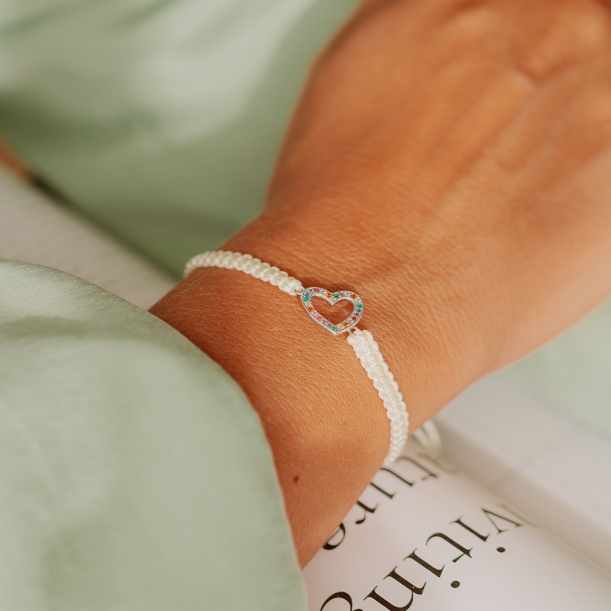 Vennskapsarmbånd Hvitt Fargede Stener