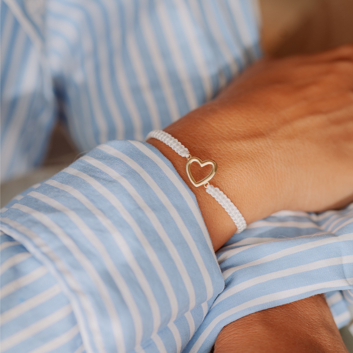 Vennskapsarmbånd Hvitt Forgylt