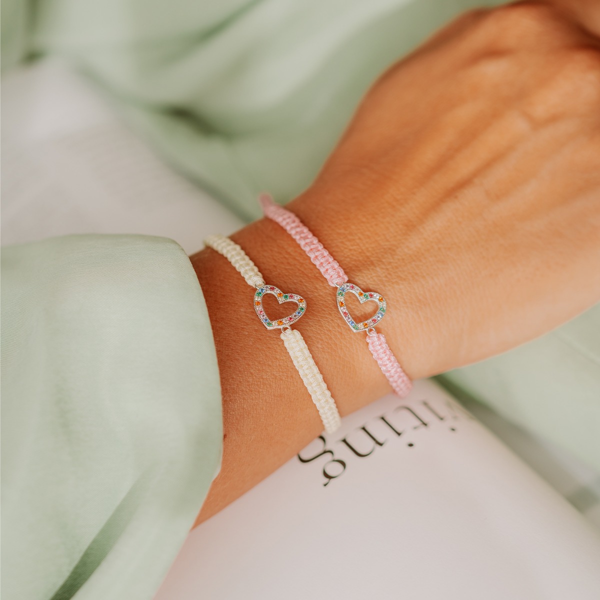 Vennskapsarmbånd Rosa Fargede Stener