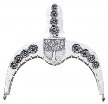 veskelås pressa, sølv, oks.