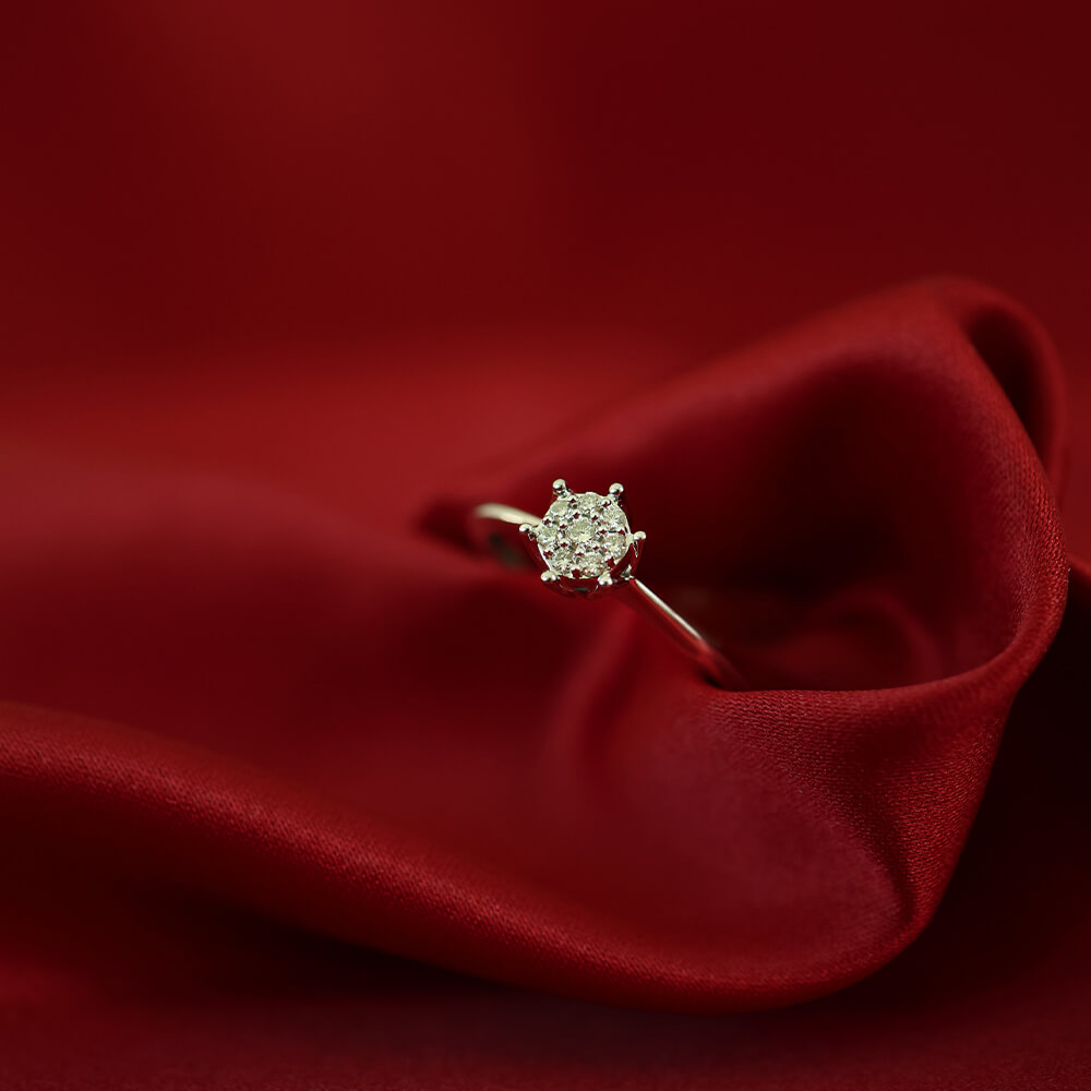 VICTORIA Diamantring 375 Hvitt Gull 0,14 ct