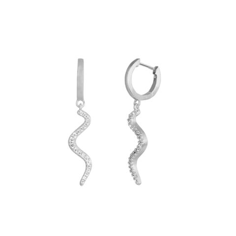 Wave Sparkle Hoop Mini 925 Sølv