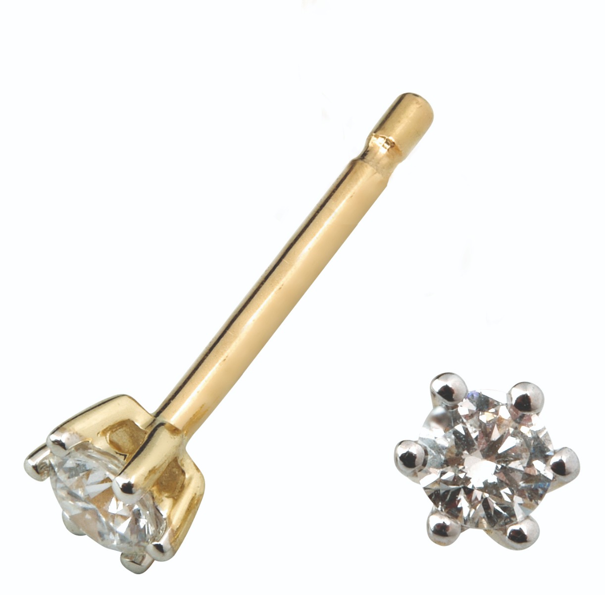 Aurora Diamantøredobber 585 Gult Gull 0,14 ct.