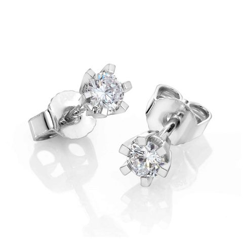 Helene Diamantøredobber 585 Hvitt Gull 0,40 ct.