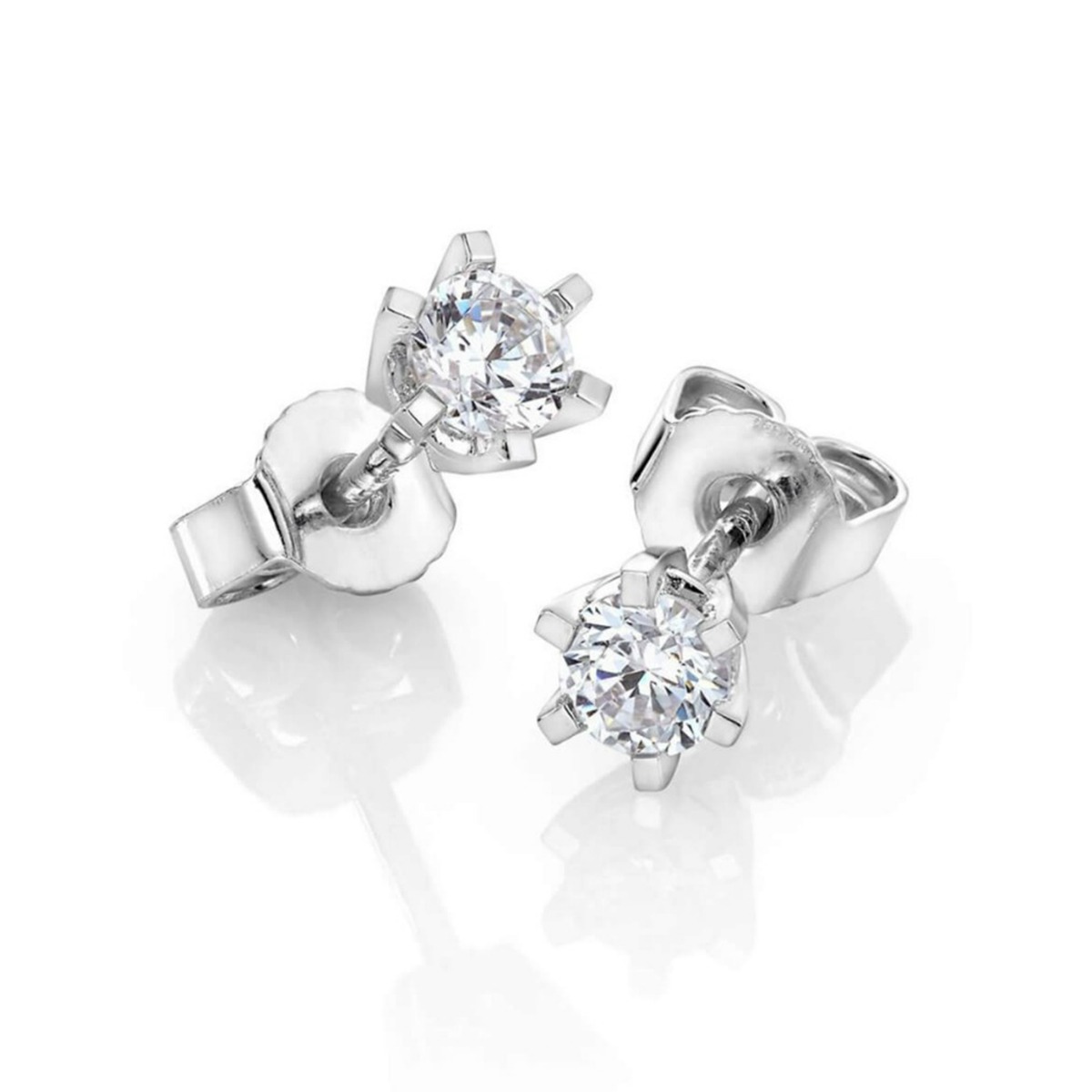 Helene Diamantøredobber 585 Hvitt Gull 0,50 ct. 