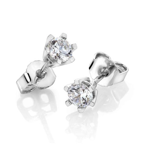 Helene Diamantøredobber 585 Hvitt Gull 0,60 ct.