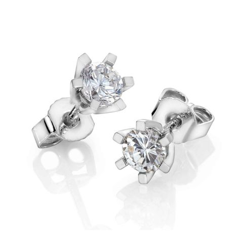 Helene Diamantøredobber 585 Hvitt Gull 0,80 ct.