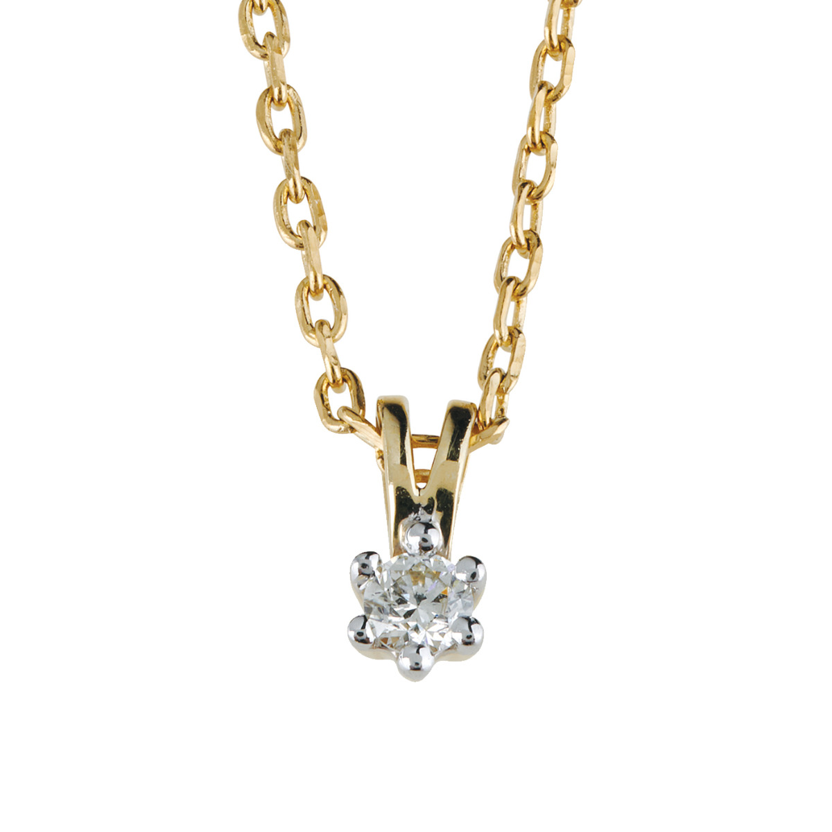 Smykkesett Diamanter 0,15ct Gult Gull 