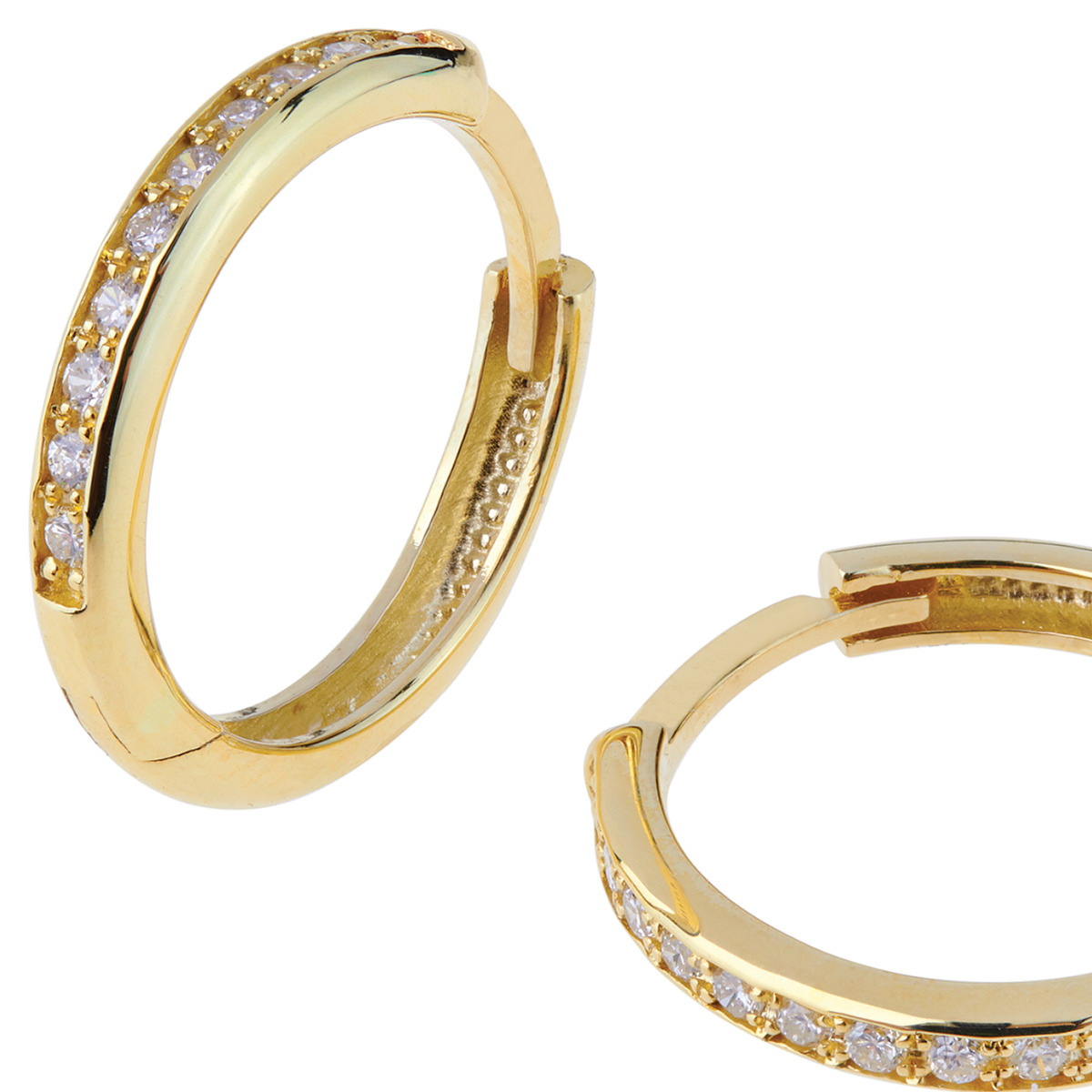Øreringer Diamanter Gult Gull 