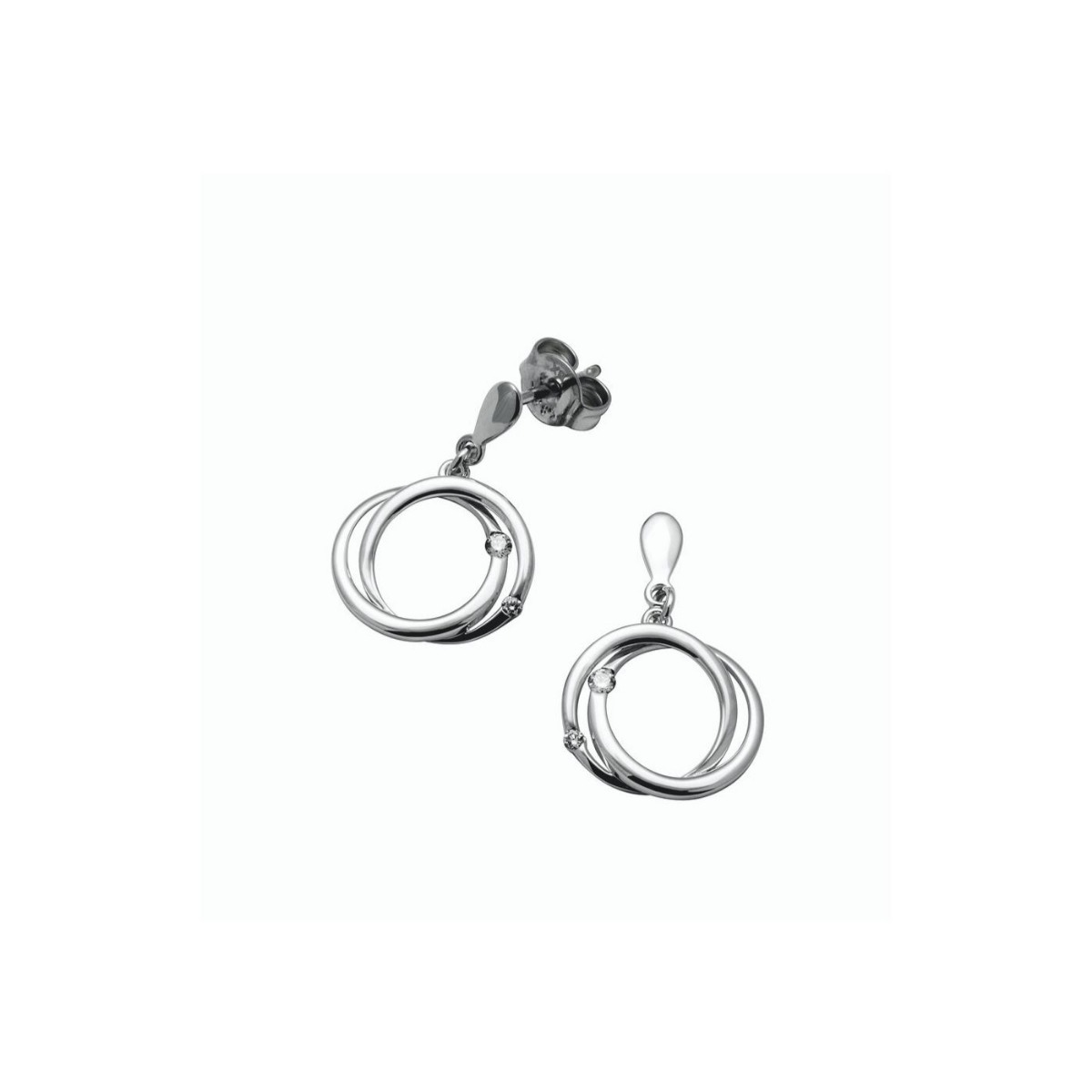 Øredobber Hvitt Gull