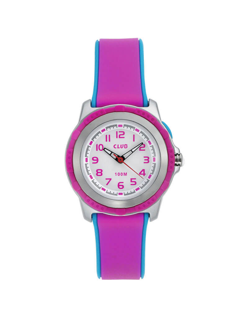 Barneklokke Rosa/Blå 100ATM