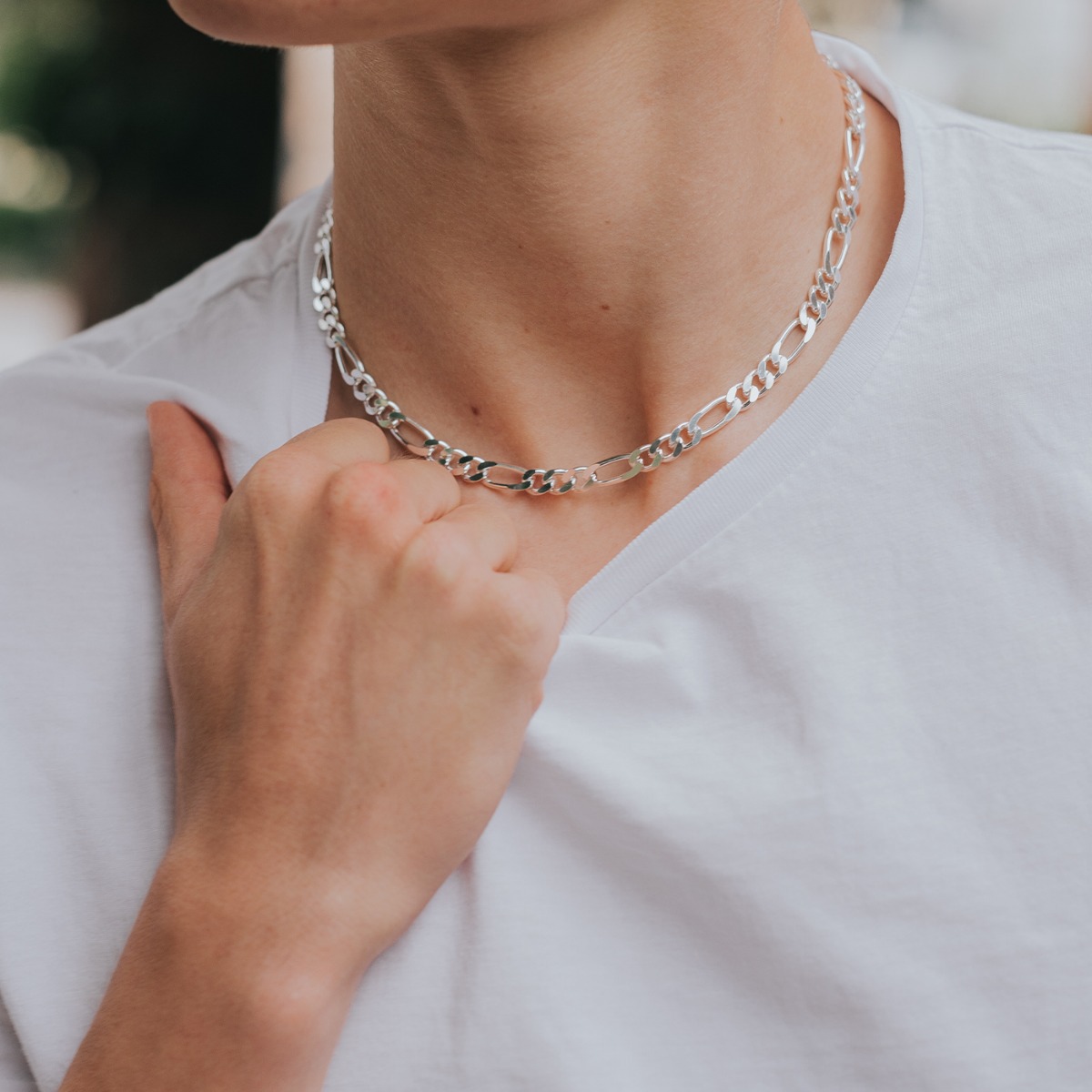 Figarokjede 925 Sølv 6,8 mm 45 cm